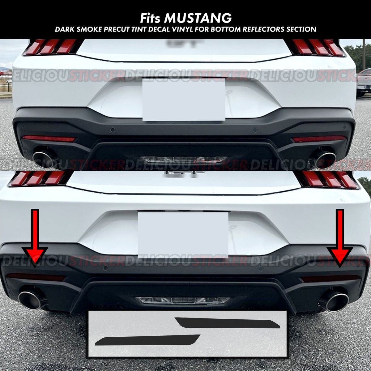 Rear Bumper Reflectors Tint Decals Overlays (Fits For: 2024 Ford